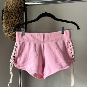 PINK Victoria's Secret Lace-Up Pink Athletic Shorts